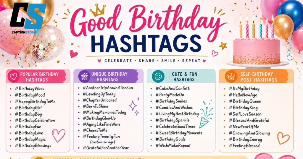 Good Birthday Hashtags